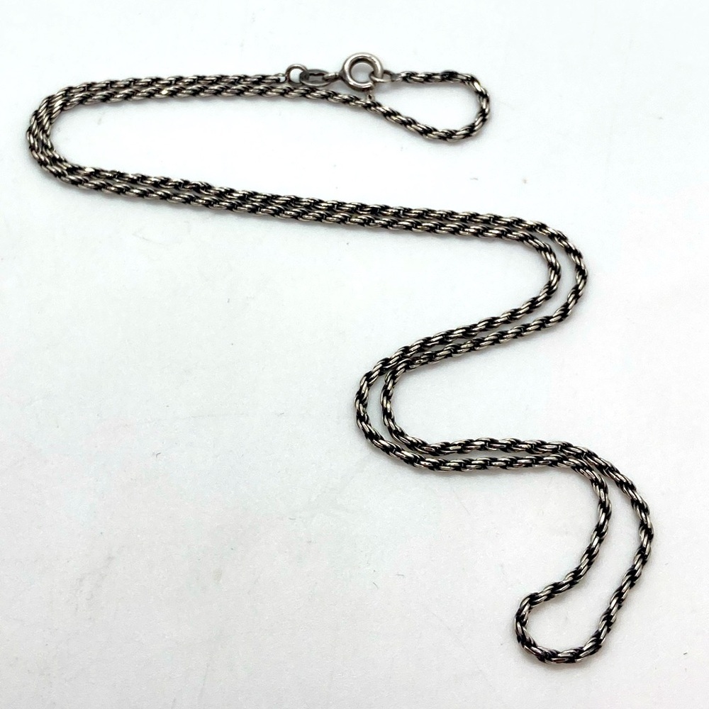 Vtg 925 Sterling Silver Rope Twist Twisted Chain | 20” L | 2mm W | 5.6g
